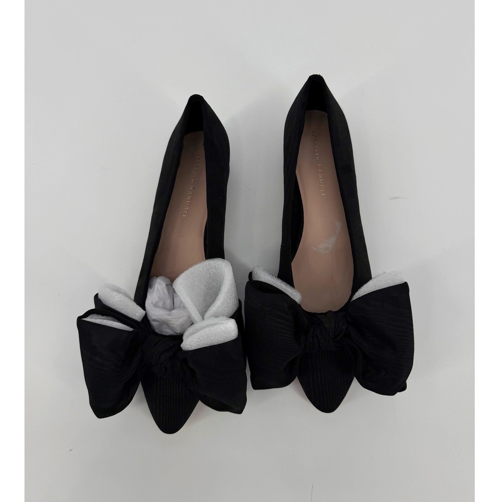 NEW Loeffler Randall Black Noa Grosgrain Bow Pointed Toe Block Heel Pumps 9.5 B - Picture 7 of 14